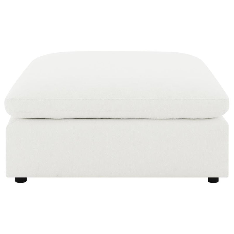 Raleigh Boucle Upholstered Ottoman Ivory-zoom-