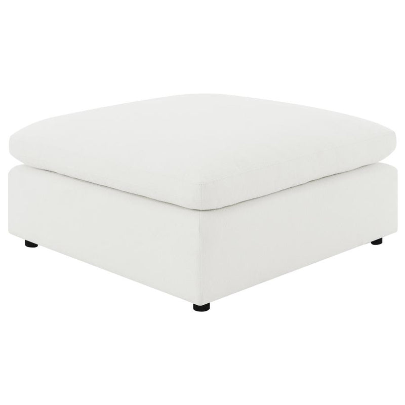 Raleigh Boucle Upholstered Ottoman Ivory-zoom-
