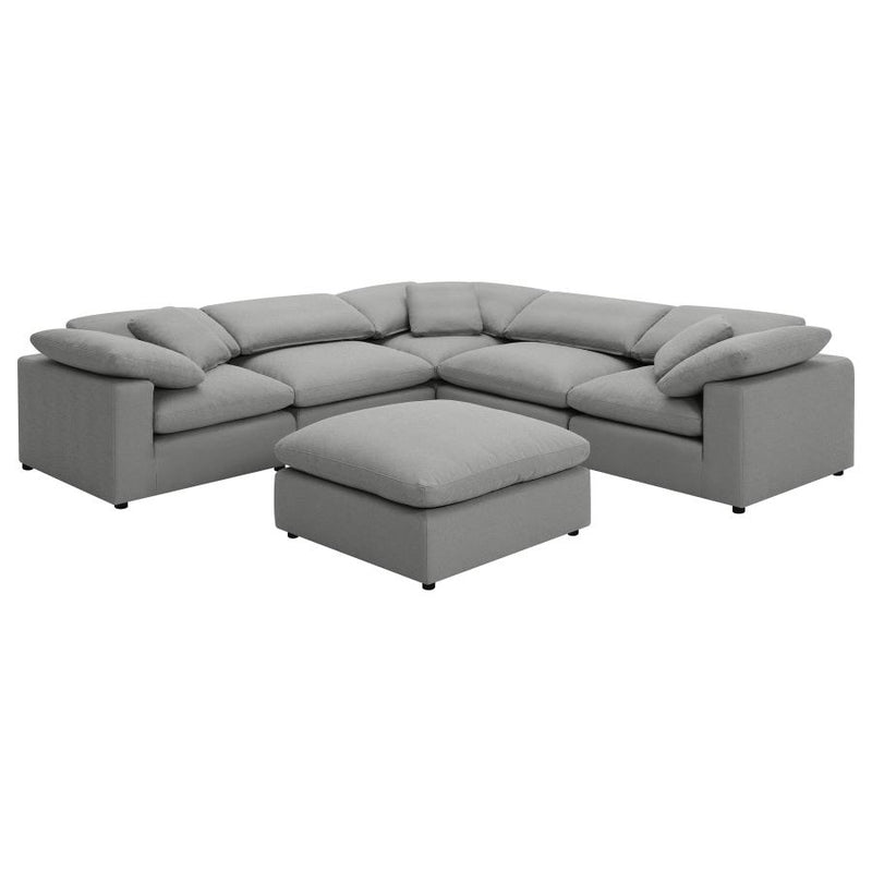 Raleigh 6-piece Boucle Upholstered Modular Sectional Grey-zoom-