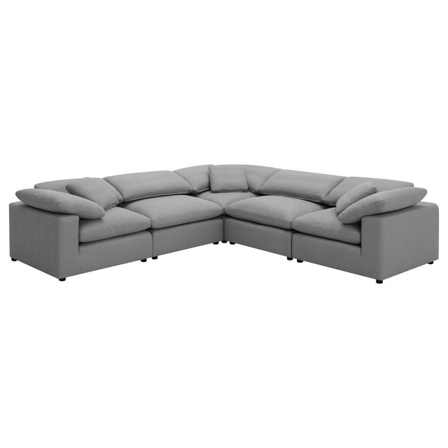 Raleigh 5-piece Boucle Upholstered Modular Sectional Grey-zoom-2