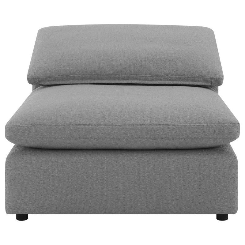 Raleigh Boucle Upholstered Armless Chair Grey-zoom-