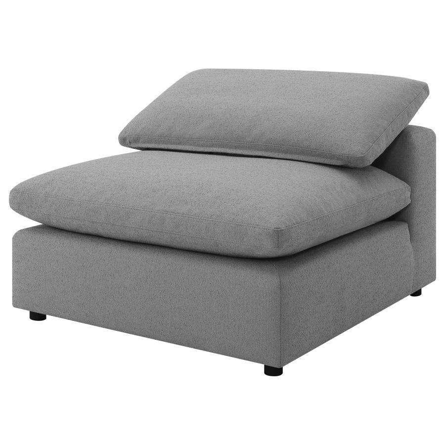 Raleigh Boucle Upholstered Armless Chair Grey-4