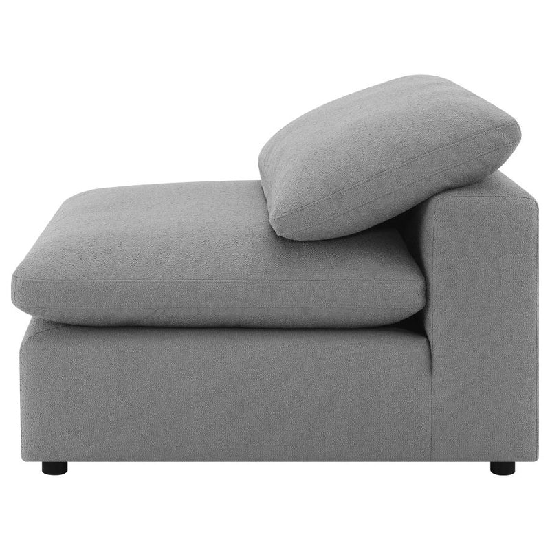 Raleigh Boucle Upholstered Armless Chair Grey-zoom-