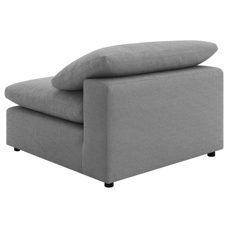Raleigh Boucle Upholstered Armless Chair Grey-zoom-