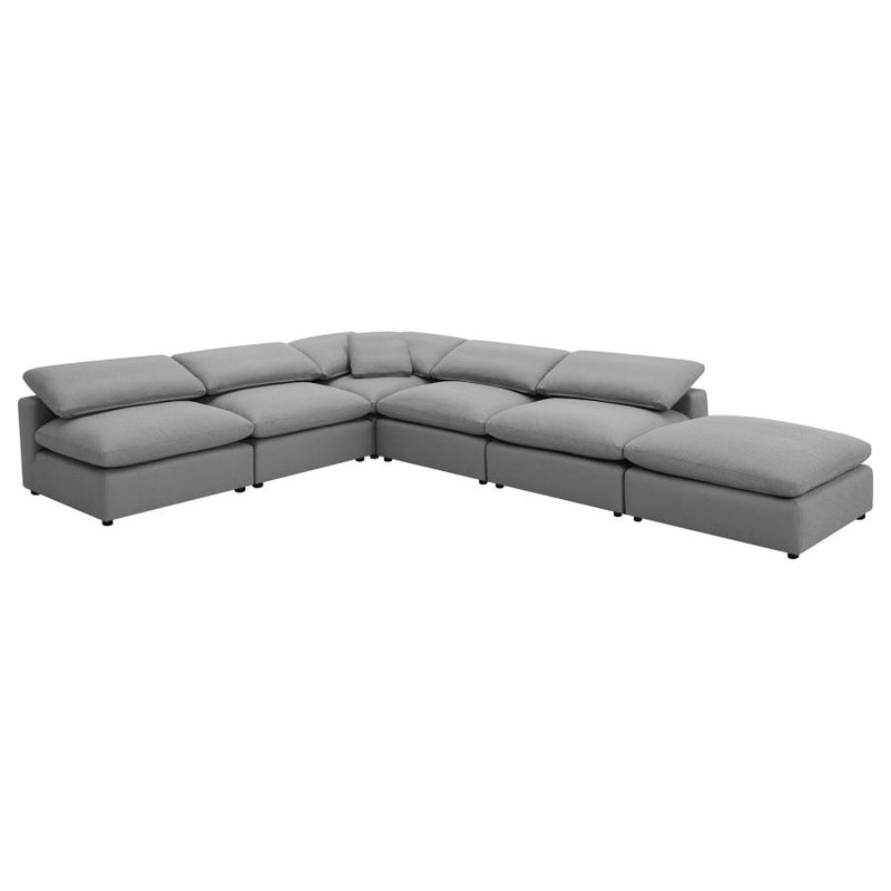 Raleigh Boucle Upholstered Armless Chair Grey-zoom-