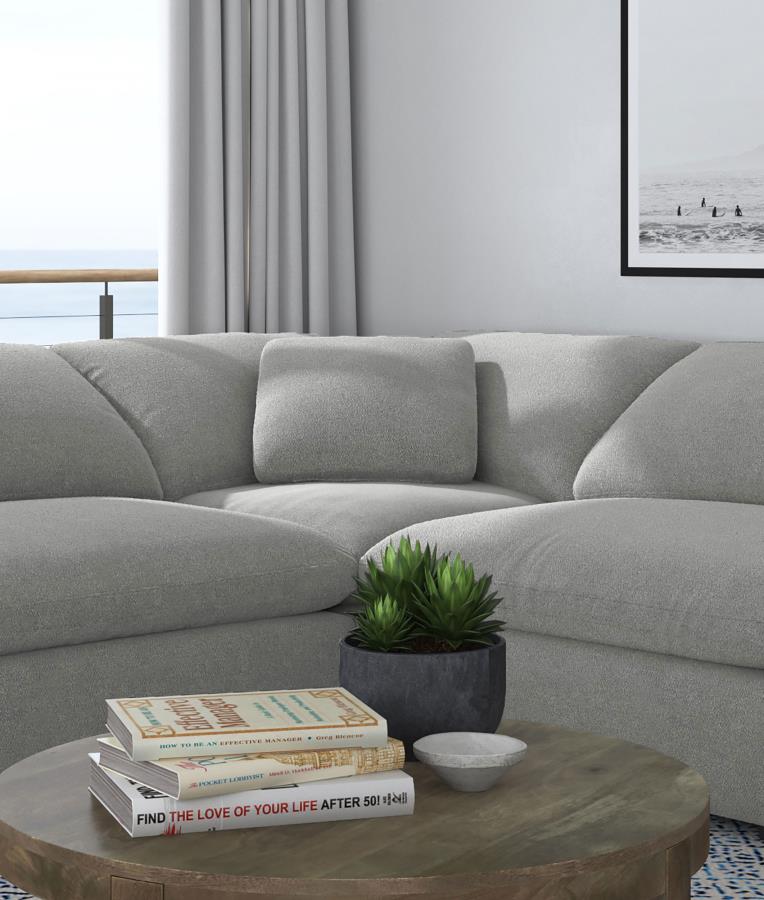 Raleigh Boucle Upholstered Corner Chair Grey-zoom-2