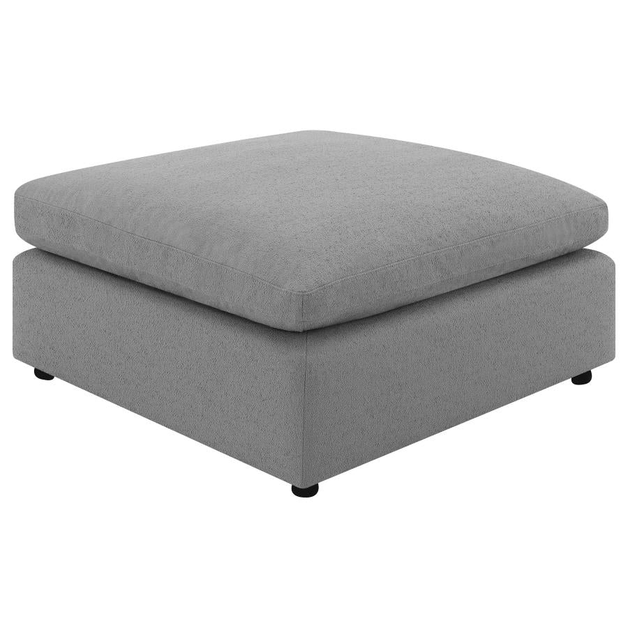 Raleigh Boucle Upholstered Ottoman Grey-zoom-1