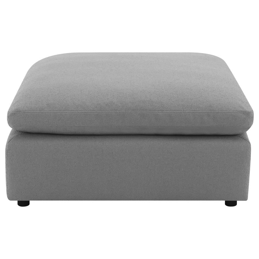 Raleigh Boucle Upholstered Ottoman Grey-3