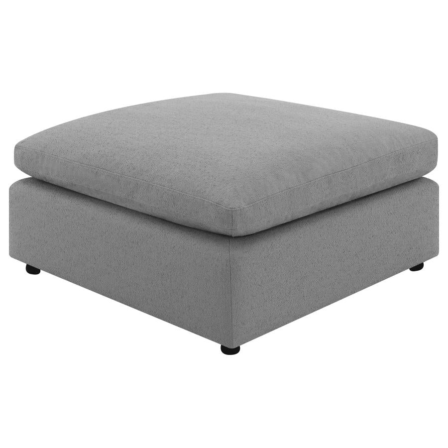 Raleigh Boucle Upholstered Ottoman Grey-zoom-4