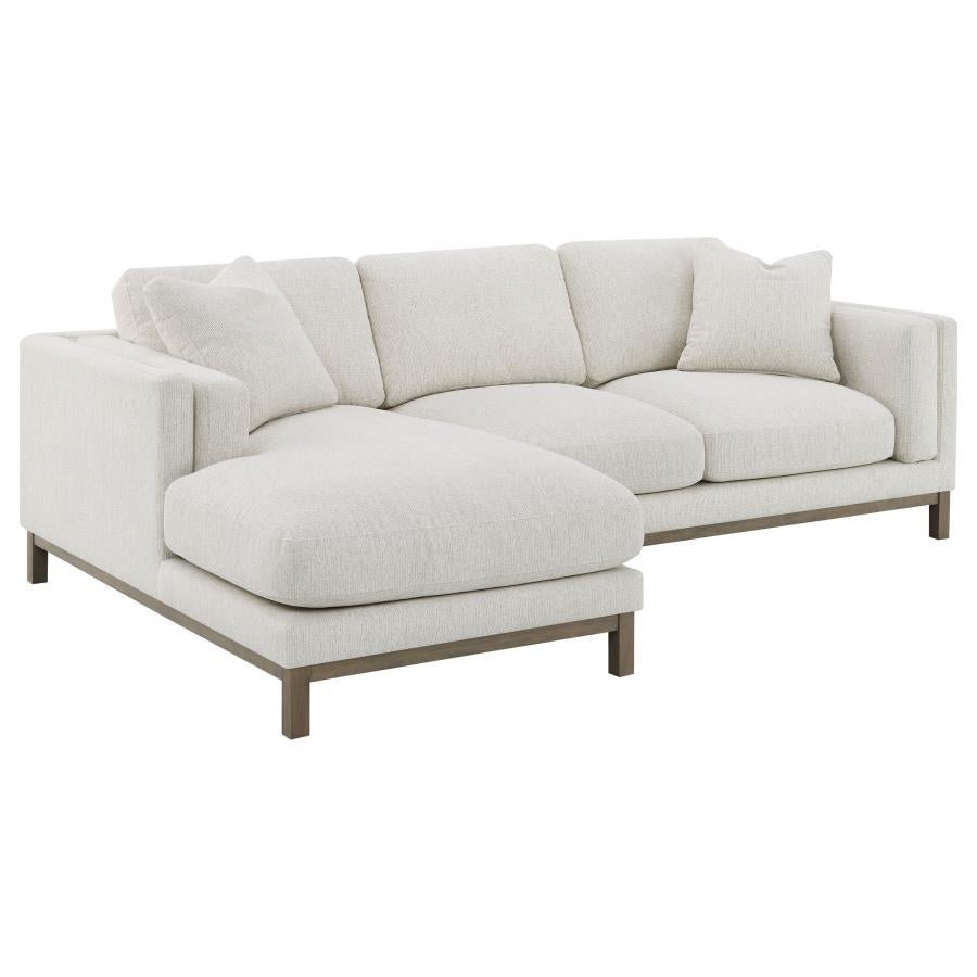 Geneva Boucle Upholstered Sectional Chaise Sofa Sand-1
