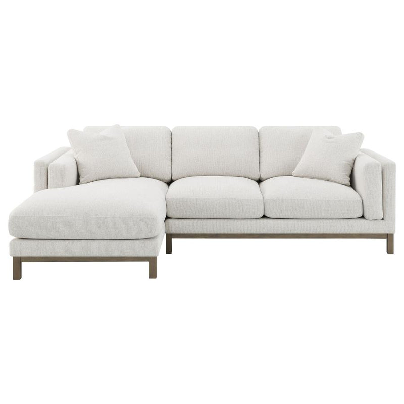 Geneva Boucle Upholstered Sectional Chaise Sofa Sand-zoom-