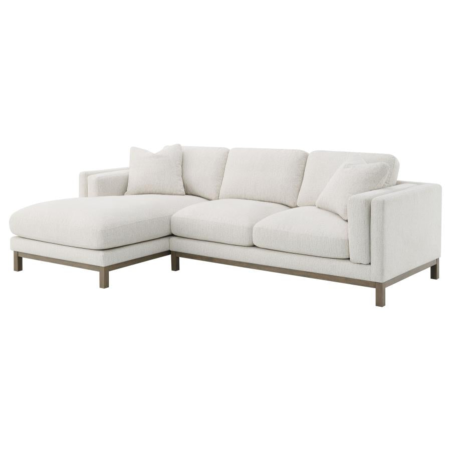 Geneva Boucle Upholstered Sectional Chaise Sofa Sand-zoom-4