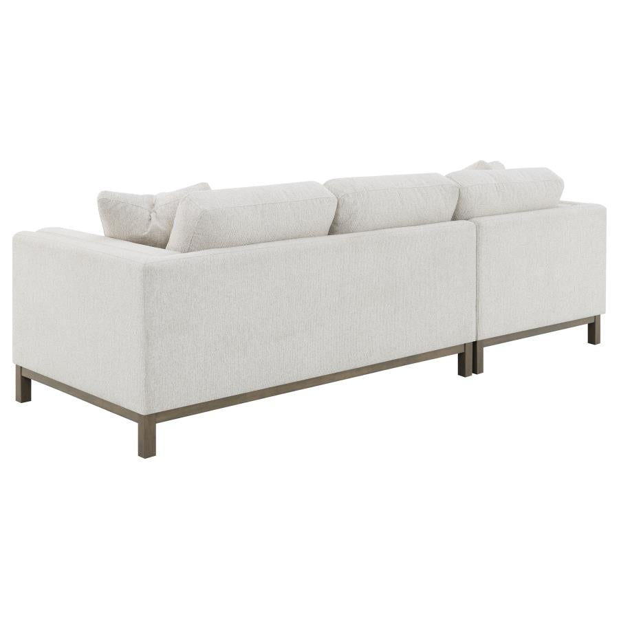 Geneva Boucle Upholstered Sectional Chaise Sofa Sand-5