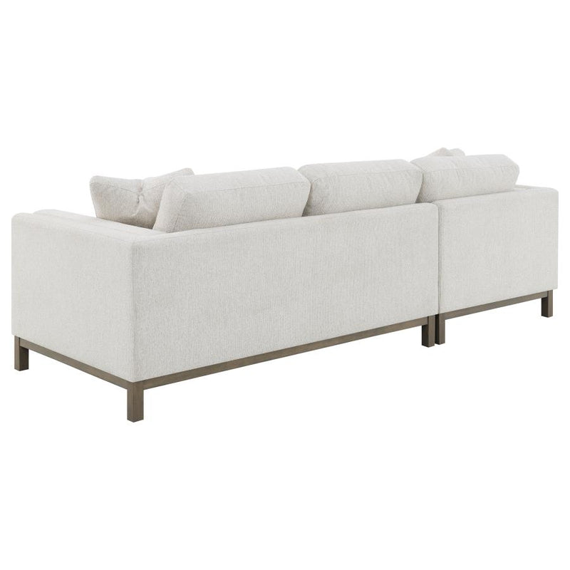 Geneva Boucle Upholstered Sectional Chaise Sofa Sand-zoom-