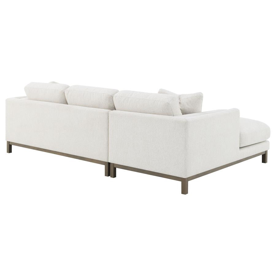 Geneva Boucle Upholstered Sectional Chaise Sofa Sand-6