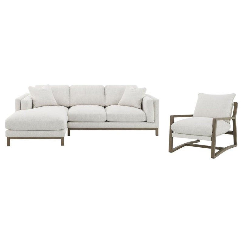 Geneva Boucle Upholstered Sectional Chaise Sofa Sand-zoom-