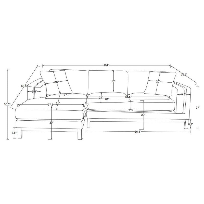 Geneva Boucle Upholstered Sectional Chaise Sofa Sand-zoom-