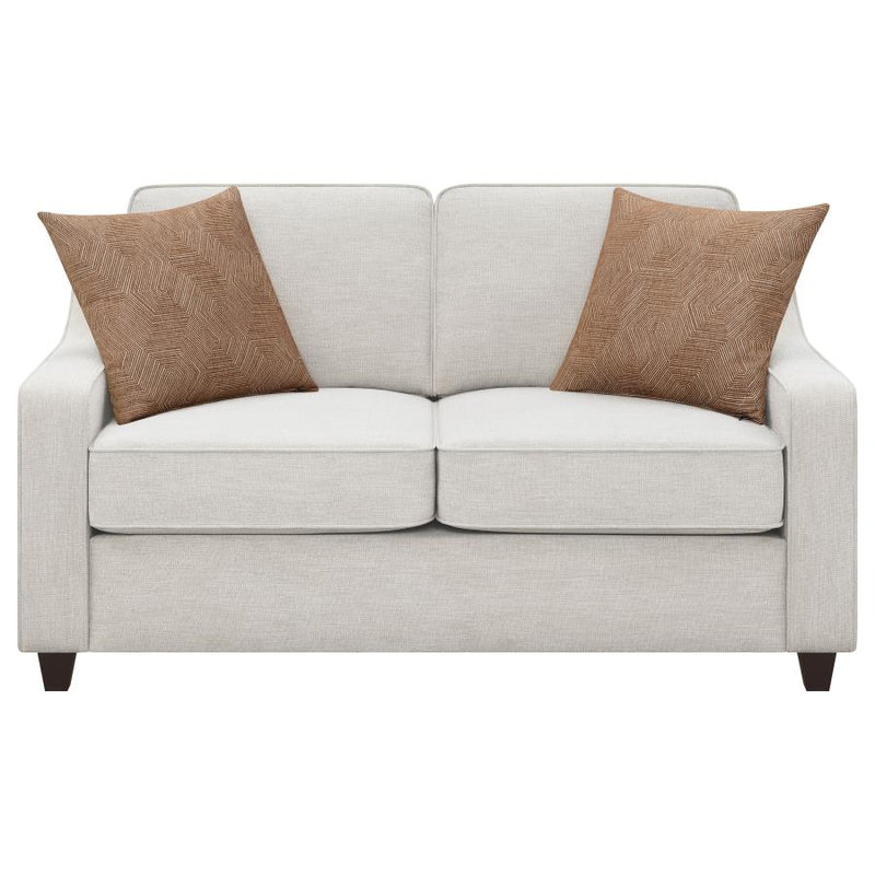 Christine 2-piece Upholstered Sloped Arm Sofa Set Beige-zoom-