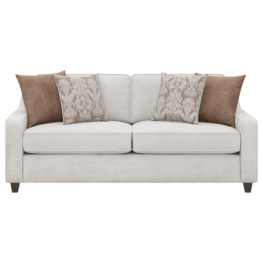 Christine 3-piece Upholstered Sloped Arm Sofa Set Beige-4