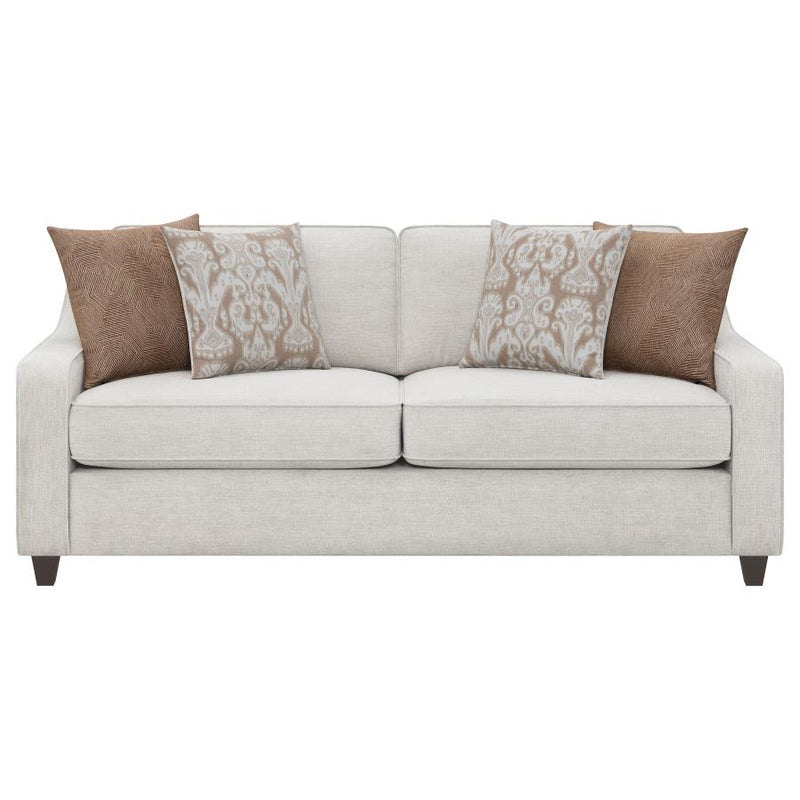 Christine 3-piece Upholstered Sloped Arm Sofa Set Beige-zoom-