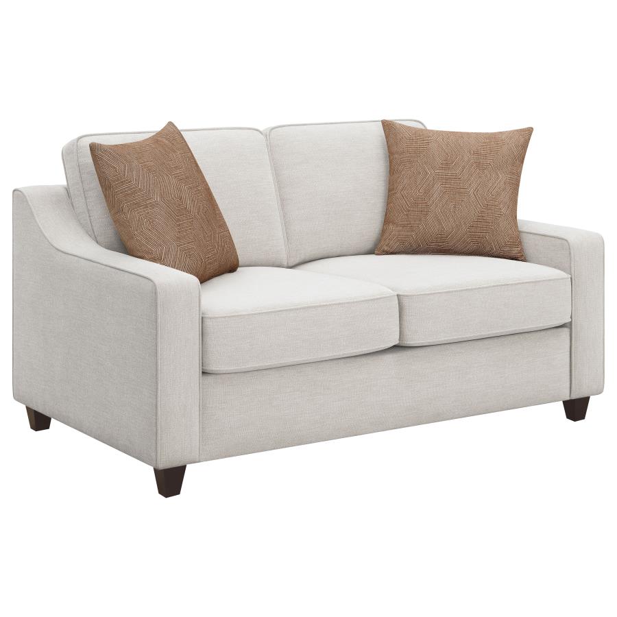 Christine 3-piece Upholstered Sloped Arm Sofa Set Beige-7