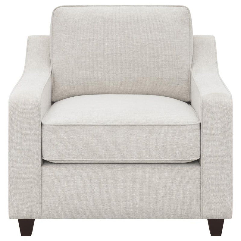 Christine 3-piece Upholstered Sloped Arm Sofa Set Beige-zoom-