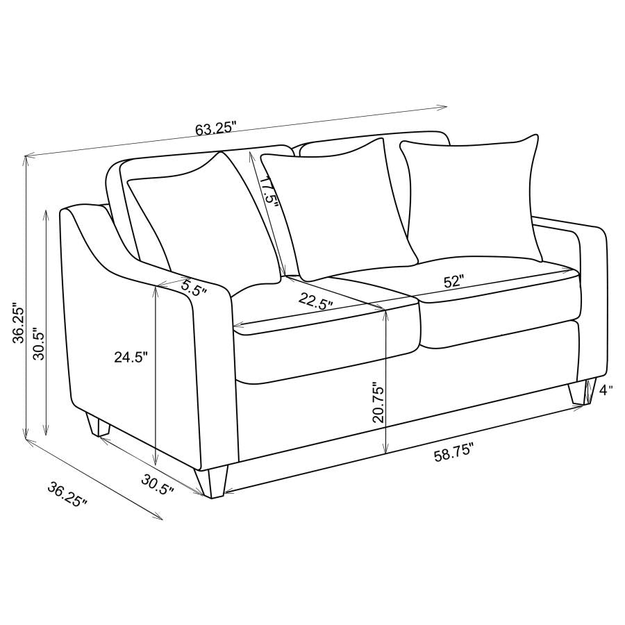 Christine 3-piece Upholstered Sloped Arm Sofa Set Beige-zoom-19