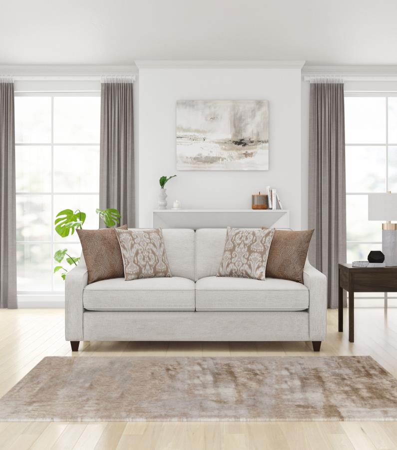 Christine Upholstered Sloped Arm Sofa Beige-zoom-