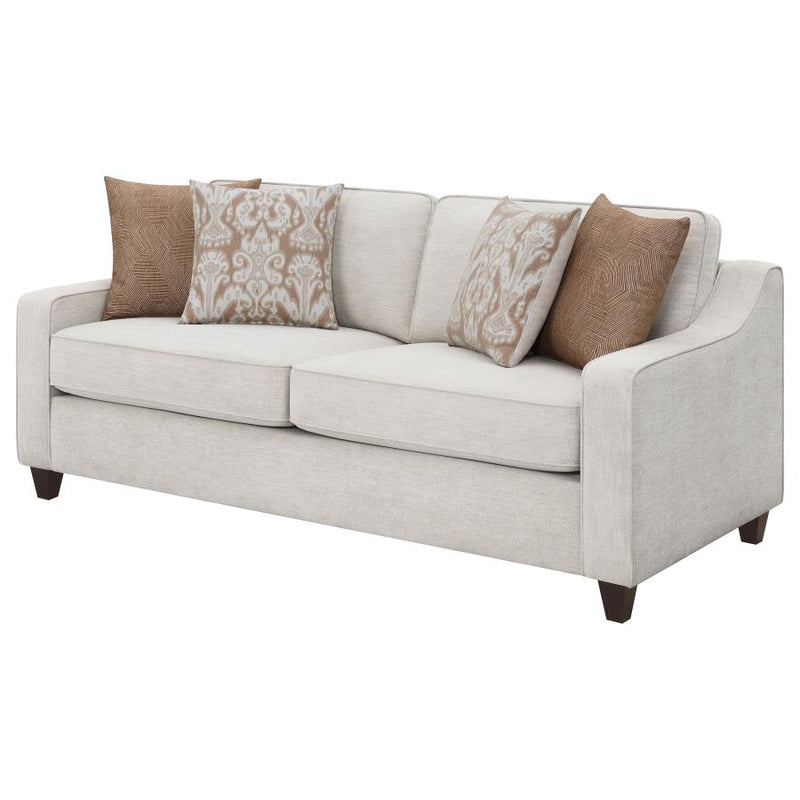 Christine Upholstered Sloped Arm Sofa Beige-zoom-