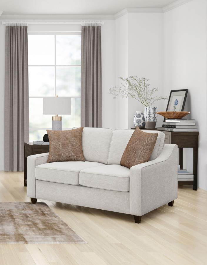 Christine Upholstered Sloped Arm Loveseat Beige-2
