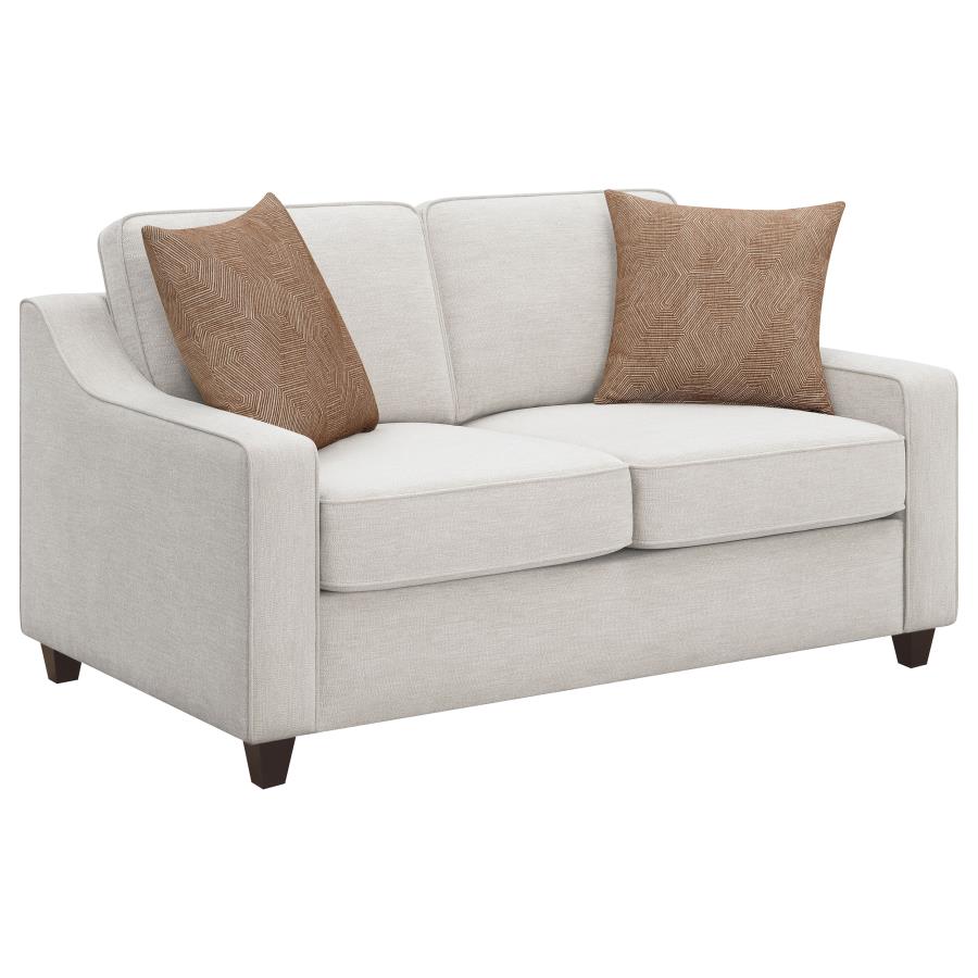 Christine Upholstered Sloped Arm Loveseat Beige-zoom-1