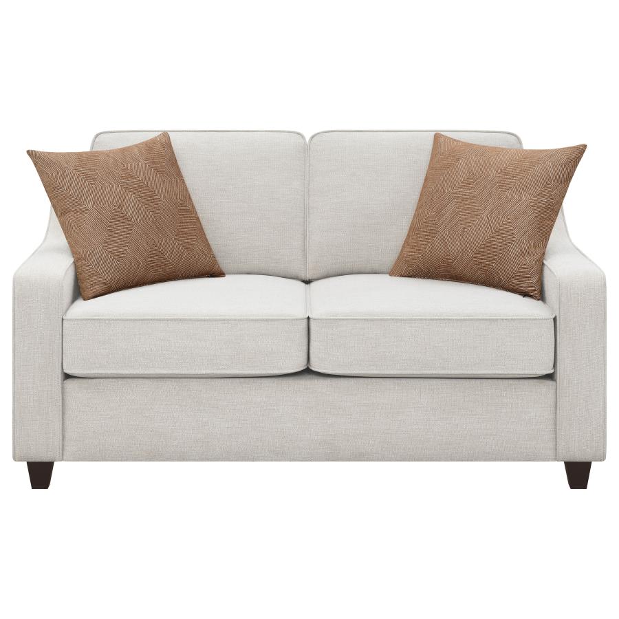 Christine Upholstered Sloped Arm Loveseat Beige-3
