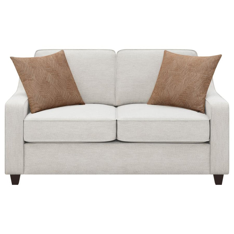 Christine Upholstered Sloped Arm Loveseat Beige-zoom-