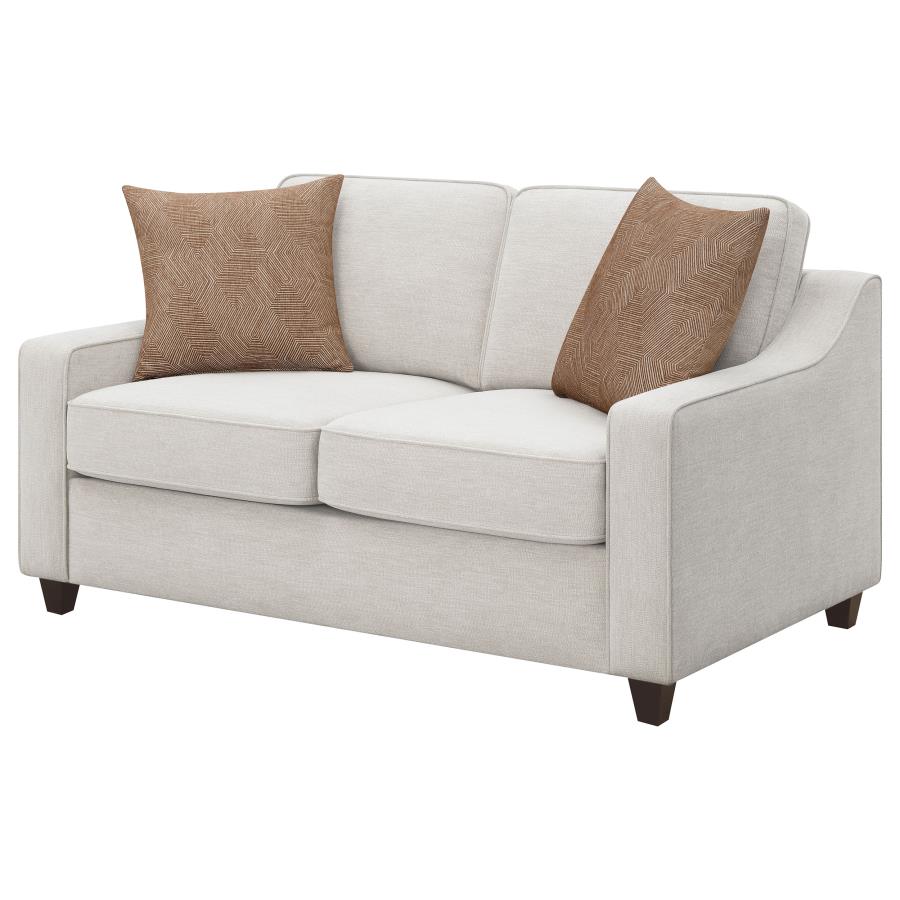 Christine Upholstered Sloped Arm Loveseat Beige-4