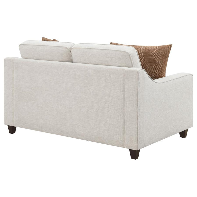 Christine Upholstered Sloped Arm Loveseat Beige-zoom-