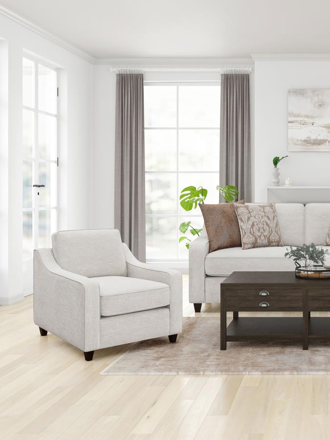 Christine Upholstered Sloped Arm Accent Chair Beige-zoom-2