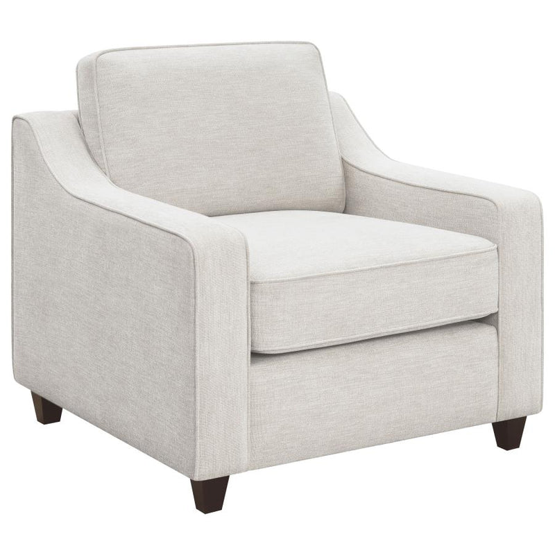 Christine Upholstered Sloped Arm Accent Chair Beige-zoom-