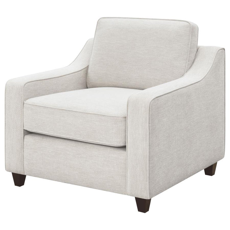 Christine Upholstered Sloped Arm Accent Chair Beige-zoom-