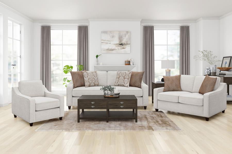 Christine Upholstered Sloped Arm Accent Chair Beige-11