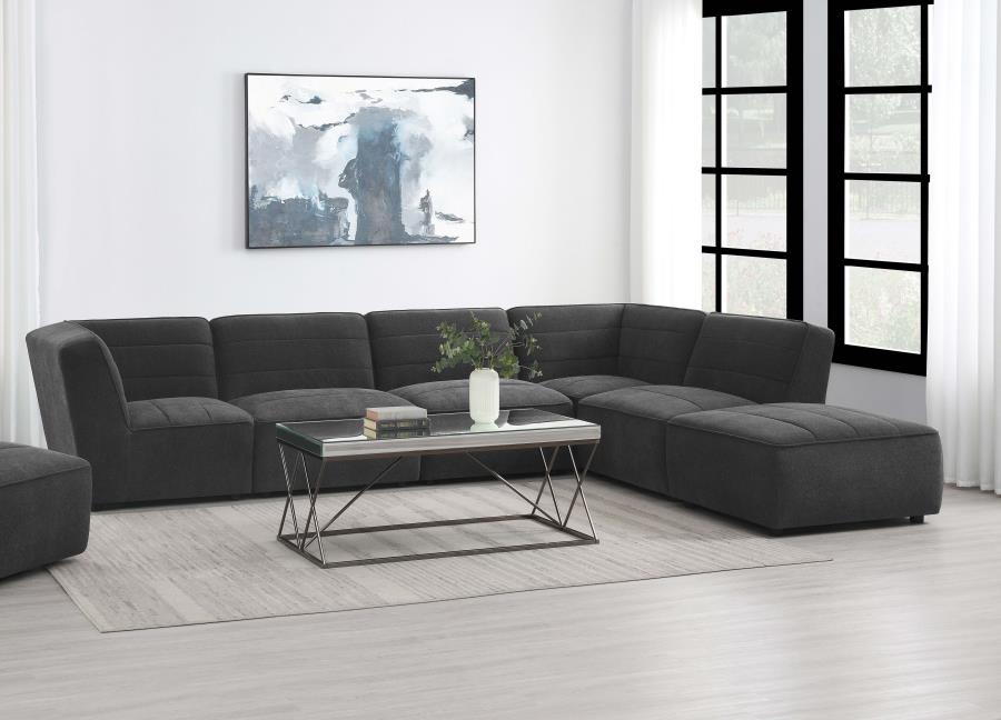 Sunny 6-piece Upholstered Modular Sectional Sofa Charcoal-1