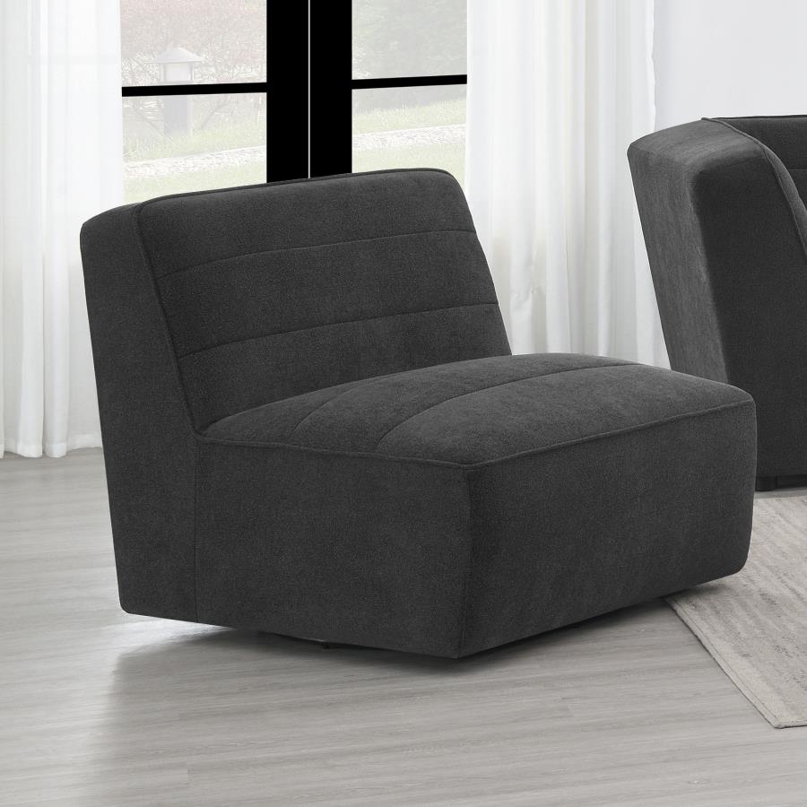 Sunny Upholstered Armless Chair Dark Charcoal-zoom-2