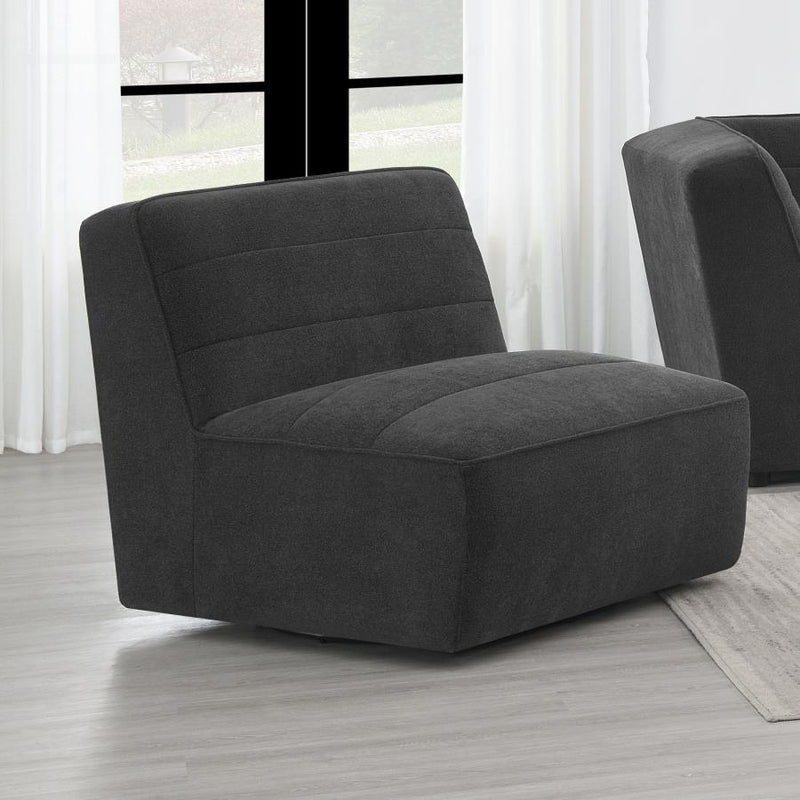 Sunny Upholstered Armless Chair Dark Charcoal-zoom-