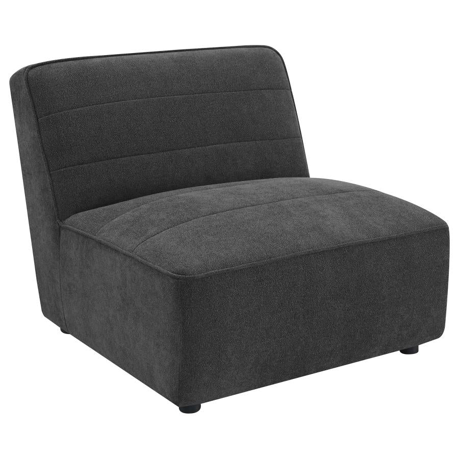 Sunny Upholstered Armless Chair Dark Charcoal-zoom-1