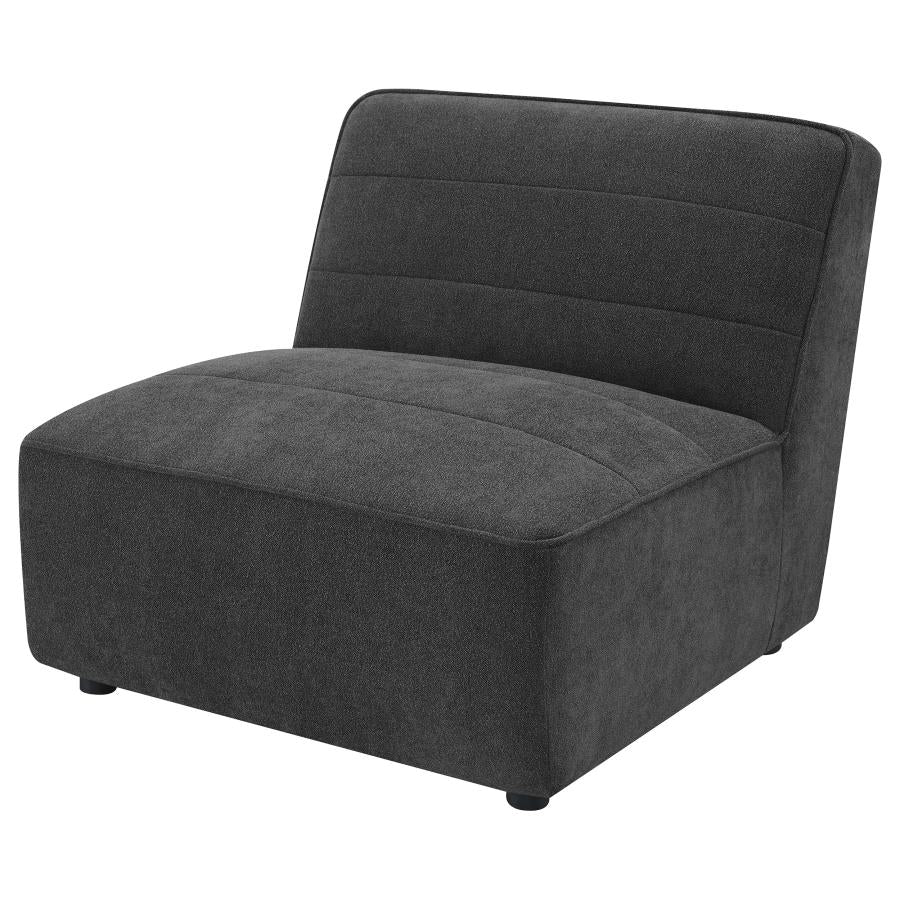 Sunny Upholstered Armless Chair Dark Charcoal-4