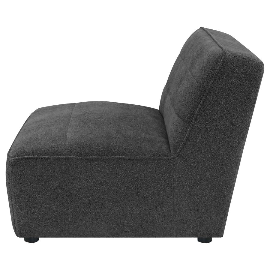 Sunny Upholstered Armless Chair Dark Charcoal-5