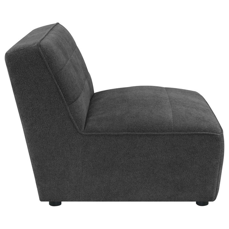Sunny Upholstered Armless Chair Dark Charcoal-zoom-
