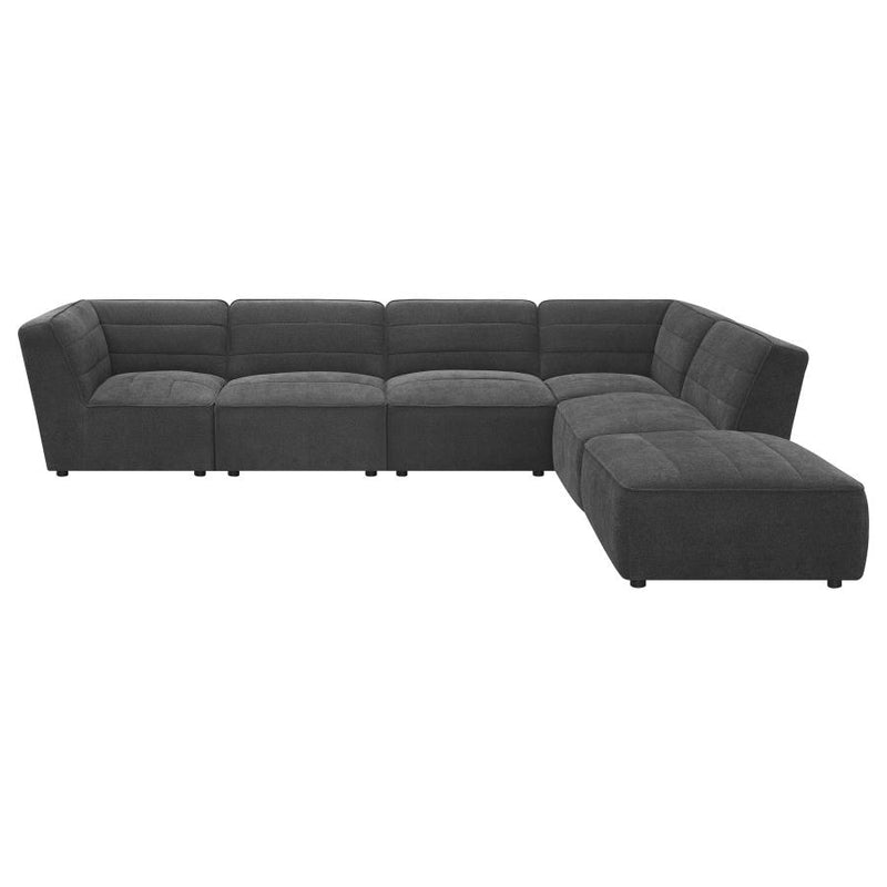 Sunny Upholstered Armless Chair Dark Charcoal-zoom-