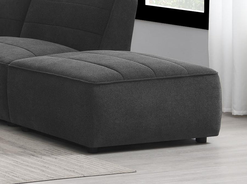 Sunny Square Upholstered Ottoman Dark Charcoal-zoom-
