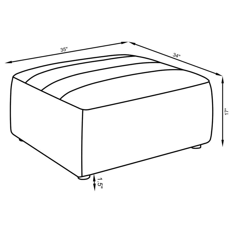 Sunny Square Upholstered Ottoman Dark Charcoal-zoom-