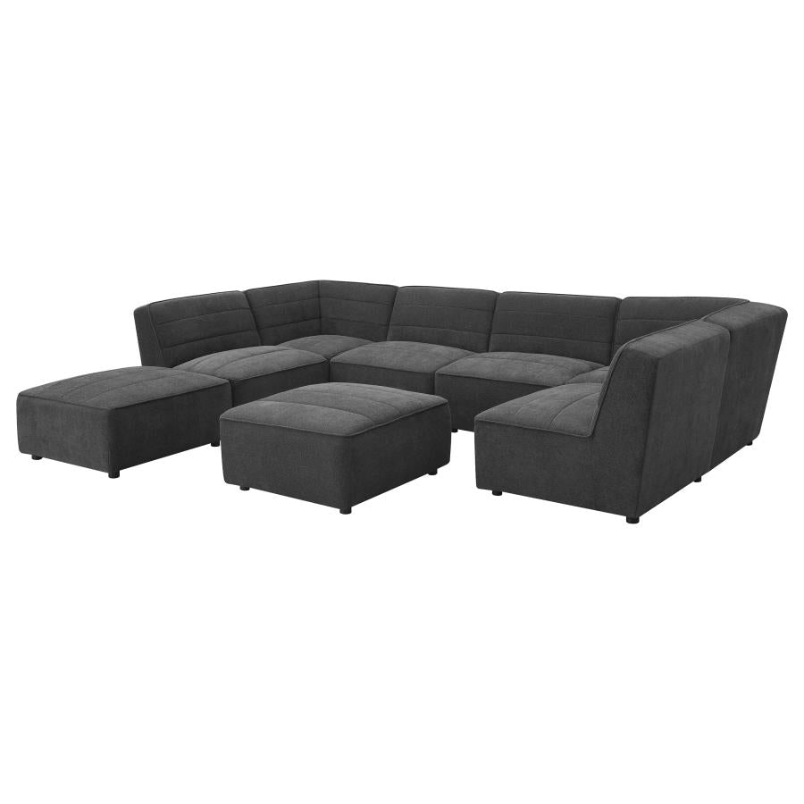 Sunny Square Upholstered Ottoman Dark Charcoal-zoom-9